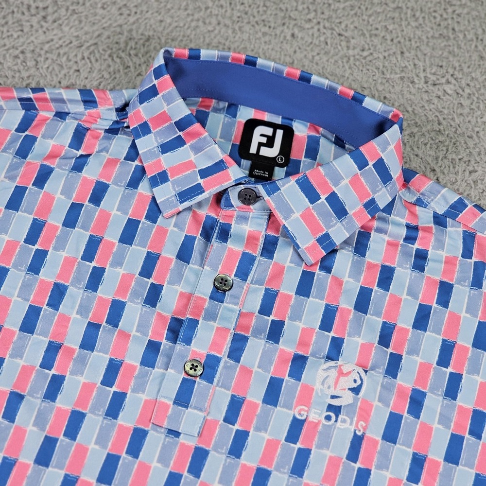 FootJoy Polo Shirt Mens Large Performance Stretch Golf Lightweight Geodis